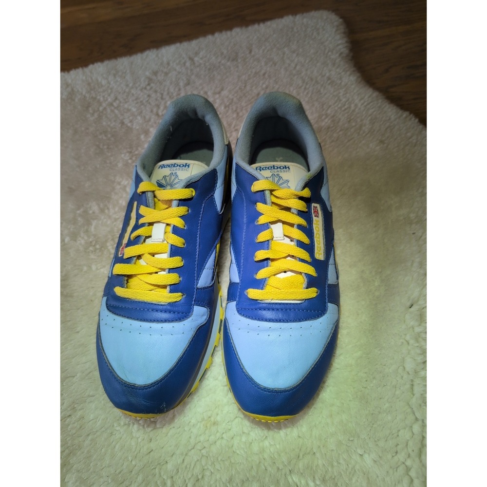 Brewer Colors Reebok Aztec II Running Sneakers Shoe Men's Sz 10 Blue Yellow GUC